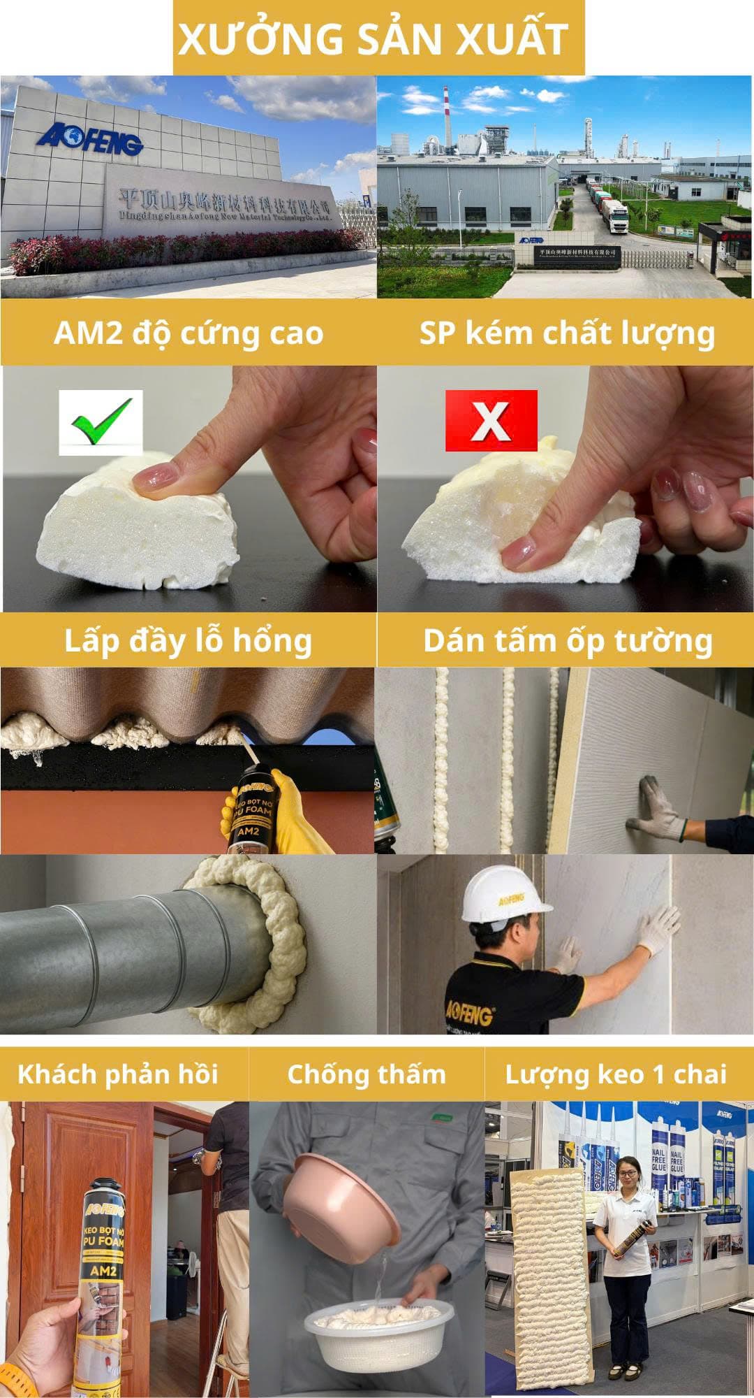 Xưởng sản xuất keo bọt nở AOFENG AM2